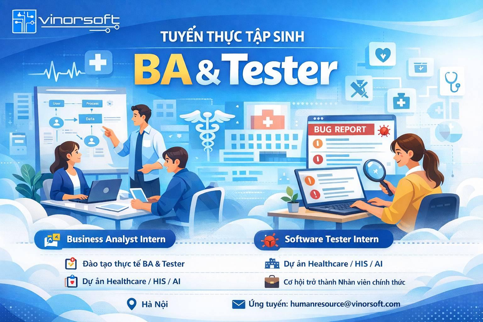 Thực tập BA - Tester tại Vinorsoft HN